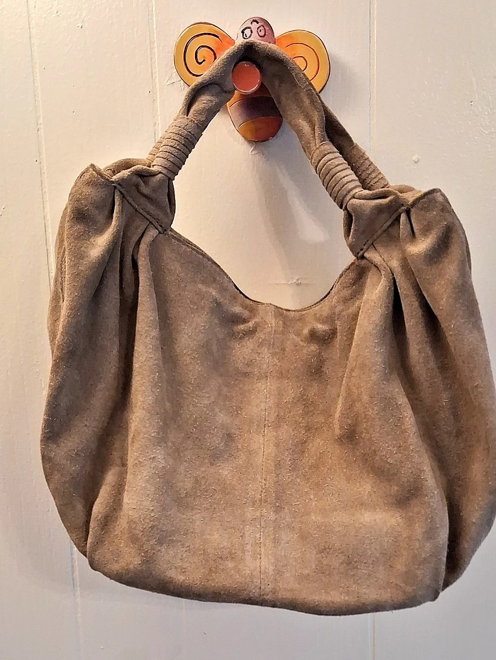 Free People Suede 100% Cow Leather Hobo Bag in Tan Neutral